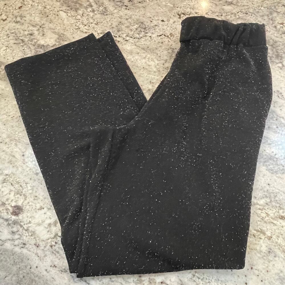 Black Wide Leg Shimmer Pants Medium